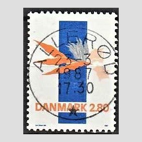 FRIM�RKER DANMARK | 1987 - AFA 877 - Kunst - 2,80 Kr. flerfarvet - Pragt Stemplet Aller�d