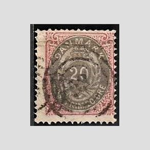 FRIM�RKER DANMARK | 1875 - AFA 28 - 20 �re r�d/gr� - Stemplet
