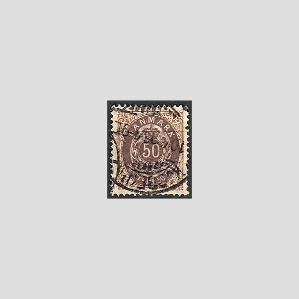 FRIMRKER DANMARK | 1875 - AFA 30 - 50 re brun/lilla omv. vm. - Stemplet