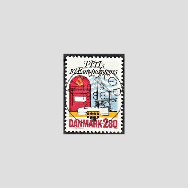 FRIMRKER DANMARK | 1986 - AFA 863 - Europakongres i Kbenhavn - 2,80 Kr. flerfarvet - Pragt Stemplet