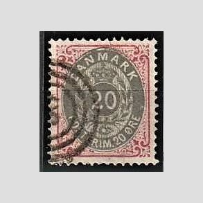 FRIM�RKER DANMARK | 1875 - AFA 28 - 20 �re r�d/gr� - Stemplet