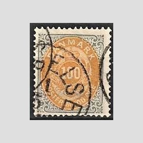 FRIM�RKER DANMARK | 1875 - AFA 31 - 100 �re gr�/gul - Stemplet
