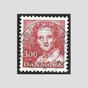 FRIMRKER DANMARK | 1988 - AFA 895 - Dronning Margrethe - 3,00 Kr. rd - Pragt Stemplet