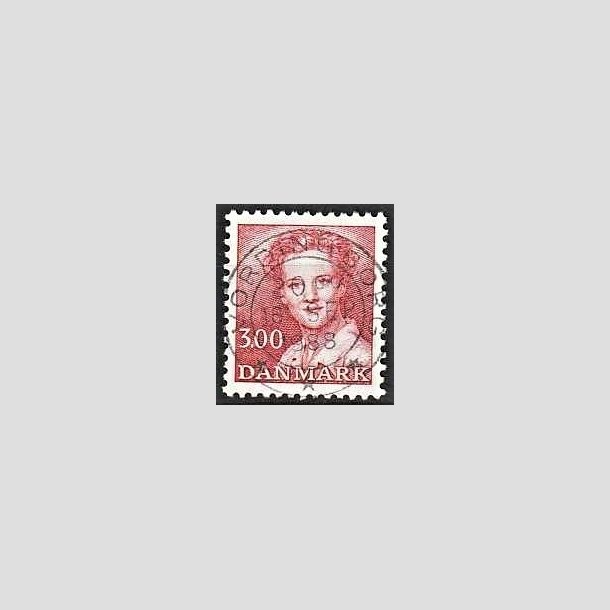FRIMRKER DANMARK | 1988 - AFA 895 - Dronning Margrethe - 3,00 Kr. rd - Pragt Stemplet