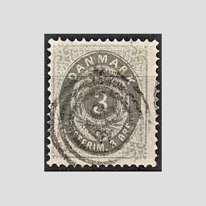FRIM�RKER DANMARK | 1875 - AFA 22a - 3 �re ultramarin/gr� - Stemplet