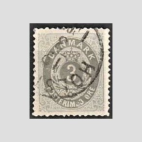 FRIM�RKER DANMARK | 1875 - AFA 22a - 3 �re ultramarin/gr� - Stemplet