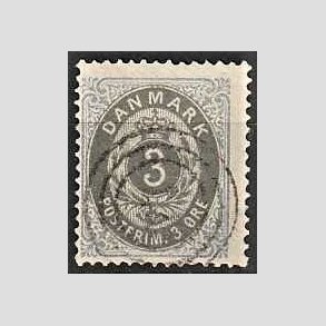 FRIM�RKER DANMARK | 1875 - AFA 22a - 3 �re ultramarin/gr� - Stemplet