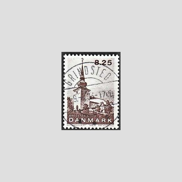 FRIMRKER DANMARK | 1990 - AFA 976 - Jyske landsbykirker - 8,25 Kr. brun - Lux Stemplet