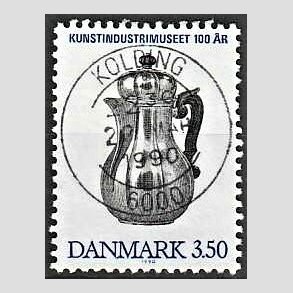 FRIMRKER DANMARK | 1990 - AFA 960 - Kunstindustrimuseet 100 r - 3,50 Kr. bl/sort - Pragt Stemplet