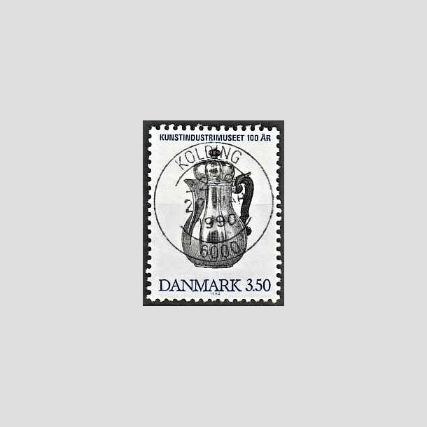 FRIMRKER DANMARK | 1990 - AFA 960 - Kunstindustrimuseet 100 r - 3,50 Kr. bl/sort - Pragt Stemplet