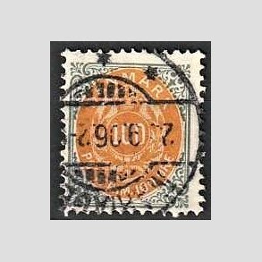 FRIM�RKER DANMARK | 1902 - AFA 31C - 100 �re gr�/gul - Stemplet