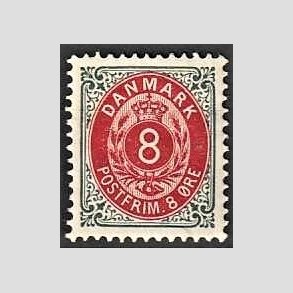 FRIM�RKER DANMARK | 1895 - AFA 25By - 8 �re gr�/r�d - Ubrugt