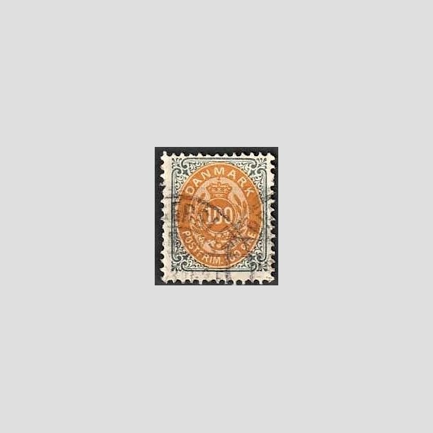 FRIMRKER DANMARK | 1895 - AFA 31B - 100 re gr/gul - Stemplet