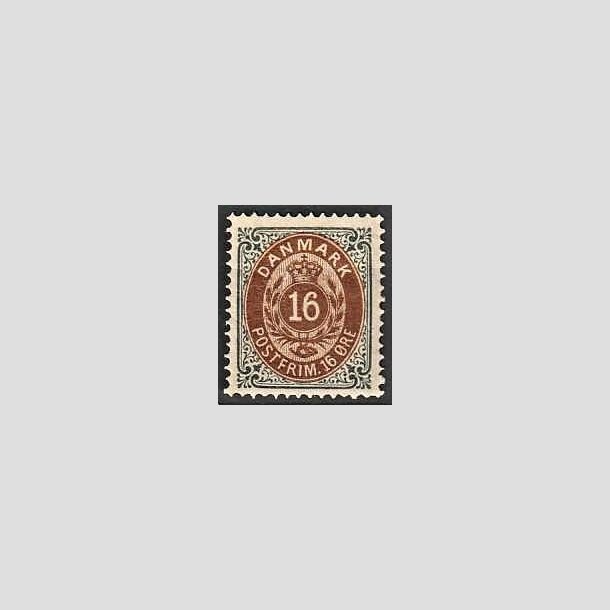 FRIMRKER DANMARK | 1875 - AFA 27y - 16 re gr/brun - Postfrisk