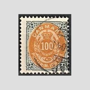 FRIM�RKER DANMARK | 1902 - AFA 31C - 100 �re gr�/gul - Stemplet