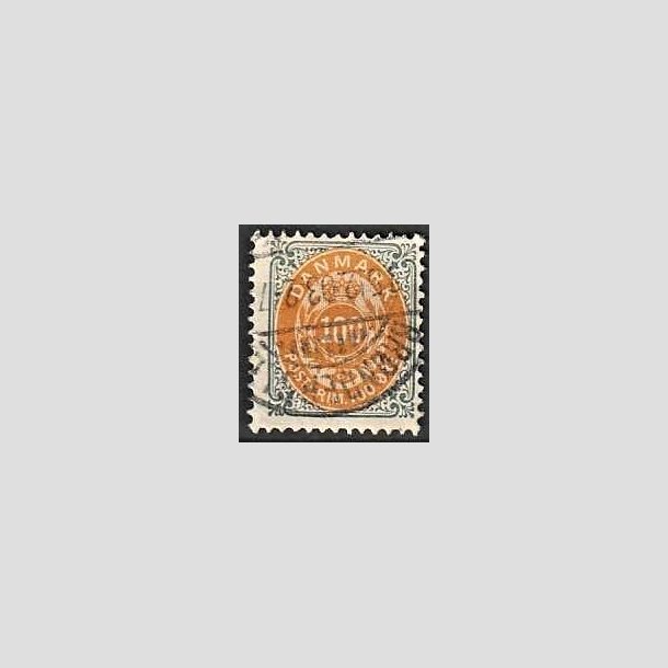 FRIMRKER DANMARK | 1895 - AFA 31B - 100 re gr/gul - Stemplet