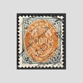 FRIM�RKER DANMARK | 1902 - AFA 31C - 100 �re gr�/gul - Stemplet