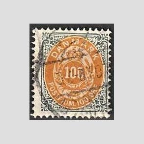 FRIM�RKER DANMARK | 1895 - AFA 31B - 100 �re gr�/gul - Stemplet