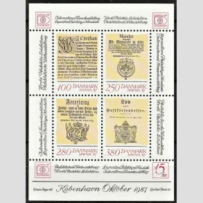 FRIMRKER DANMARK | 1985 |  AFA 827 | Hafniablok I Miniark - Postfrisk