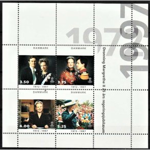 FRIM�RKER DANMARK | 1997 - AFA 1138 - 25 �rs regerings jubil�um. - 16,50 Kr. Miniark - Postfrisk