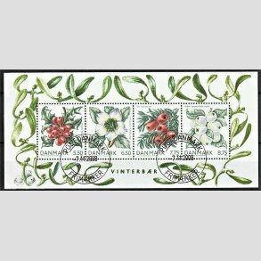 FRIM�RKER DANMARK | 2008 - AFA 1560 - Vinterb�r - Miniark 28.50 Kr. flerfarvet - Pragt Stemplet