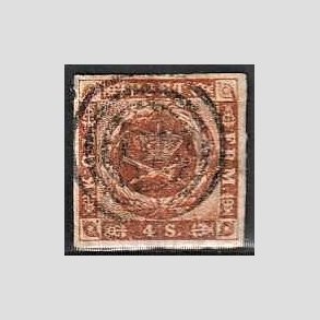 FRIMRKER DANMARK | 1854-57 - AFA 4 - 4 Skilling brun - Stemplet