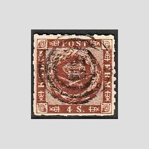 FRIMRKER DANMARK | 1863 - AFA 9 - 4 Skilling brun - Stemplet