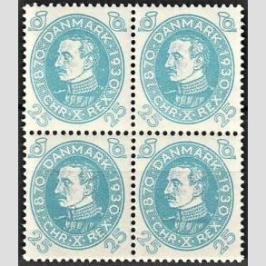 FRIMRKER DANMARK | 1930 - AFA 192 - Chr. X 60 r 25 re bl i 4-blok - Postfrisk
