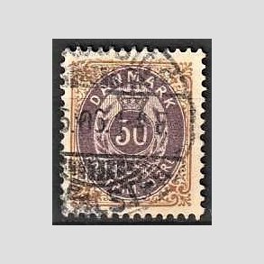FRIM�RKER DANMARK | 1895 - AFA 30B - 50 �re brun/lilla - Stemplet 