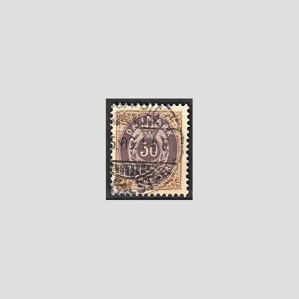 FRIMRKER DANMARK | 1895 - AFA 30B - 50 re brun/lilla - Stemplet 