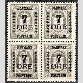 FRIMRKER DANMARK | 1926 - AFA 161 - 7/3 re gr Provisorium i 4-blok - Postfrisk