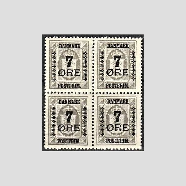 FRIMRKER DANMARK | 1926 - AFA 161 - 7/3 re gr Provisorium i 4-blok - Postfrisk