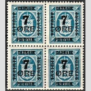 FRIMRKER DANMARK | 1926 - AFA 162 - 7/4 re bl Provisorium i 4-blok - Postfrisk