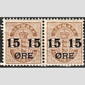 FRIMRKER DANMARK | 1904 - AFA 41 - 15/24 re brun provisorier i par - Postfrisk