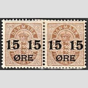 FRIMRKER DANMARK | 1904 - AFA 41 - 15/24 re brun provisorier i par - Ubrugt