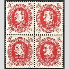 FRIMRKER DANMARK | 1930 - AFA 190 - Chr. X 60 r 15 re rd i 4-blok - Postfrisk