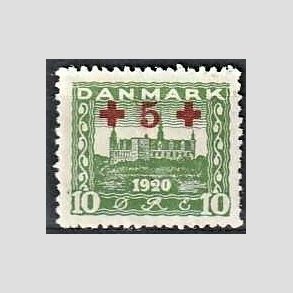 FRIMRKER DANMARK | 1921 - AFA 120 - +5 +10 re grn Rde Kors provisorier - Postfrisk