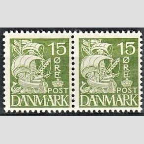 FRIMRKER DANMARK | 1940 - AFA 257 - Karavel 15 re grn Type II i par - Ubrugt