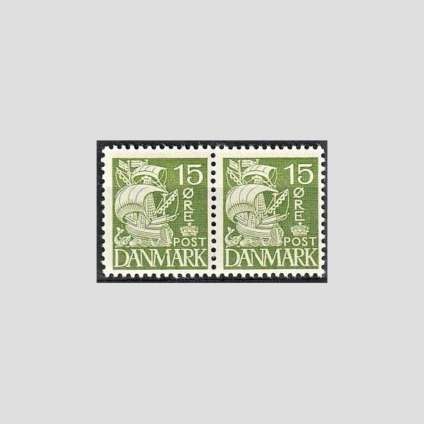 FRIMRKER DANMARK | 1940 - AFA 257 - Karavel 15 re grn Type II i par - Ubrugt