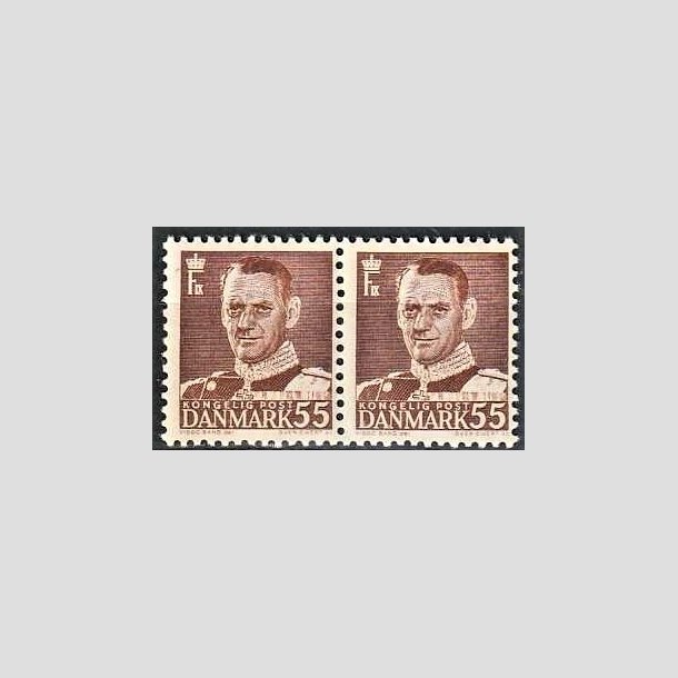 FRIMRKER DANMARK | 1951 - AFA 327 - Fr. IX 55 re brun i par - Ubrugt