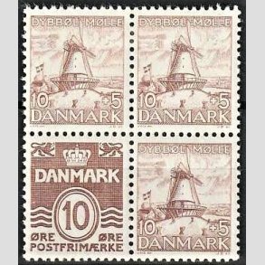 FRIMRKER DANMARK | 1937 - AFA 237 - Dybbl Mlle Blok 2 - Ubrugt (med 2 stk. postfriske)