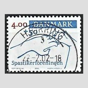 FRIMRKER DANMARK | 2000 - AFA 1263 - Spastikerforeningen - 4,00 Kr. + 50 re bl/rd - Pragt Stemplet