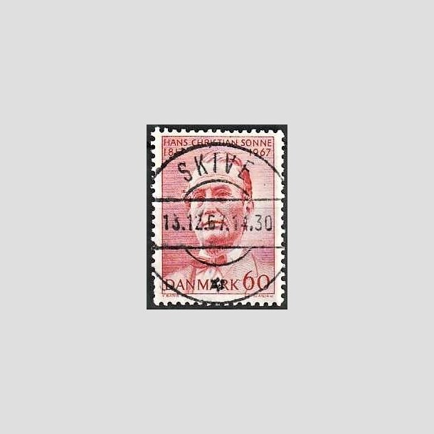 FRIMRKER DANMARK | 1967 - AFA 466 - Chr. Sonne - 60 re rd - Pragt Stemplet