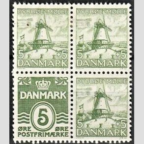 FRIMRKER DANMARK | 1937 - AFA 236 - Dybbl Fire Blok 1 - Ubrugt (med 2 stk. postfriske)