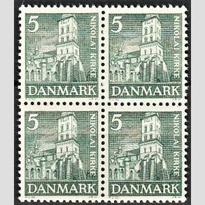 FRIMRKER DANMARK | 1936 - AFA 229 - Reformationen 5 re grn i 4-blok - Postfrisk