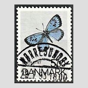 FRIM�RKER DANMARK | 1993 - AFA 1038 - Danske sommerfugle - 5,00 Kr. flerfarvet - Pragt Stemplet