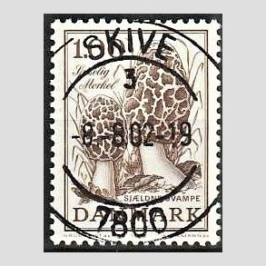 FRIM�RKER DANMARK | 1978 - AFA 669 - Sj�ldne svampe - 1,00 Kr. brun - Pragt Stemplet Skive