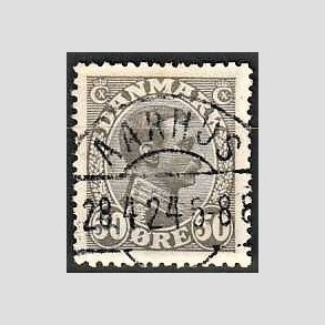 FRIMRKER DANMARK | 1921-22 - AFA 129a - Chr. X 50 re gr - Lux Stemplet Aarhus