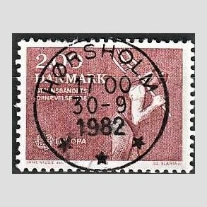 FRIM�RKER DANMARK | 1982 - AFA 747 - Europam�rker - 2,00 Kr. r�d - Pragt Stemplet