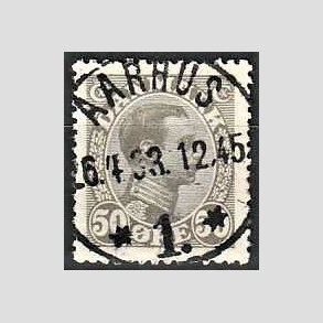 FRIMRKER DANMARK | 1921-22 - AFA 129a - Chr. X 50 re gr - Lux Stemplet Aarhus